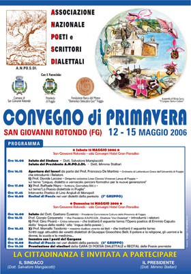 CONVEGNO DI PRIMAVERA - San Giovanni Rotondo (FG) • 12 - 15 maggio 2006